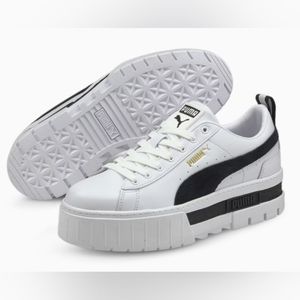 Womens Puma Mayze Platform white & blk